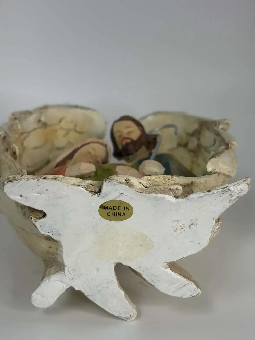 Angel Wings Holy Nativity Scene 6.25”x5”Resin, Christmas, Baby Jesus